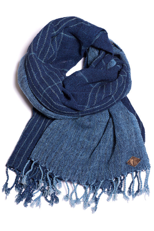 Indigo People Kushiro scarf hand loomed